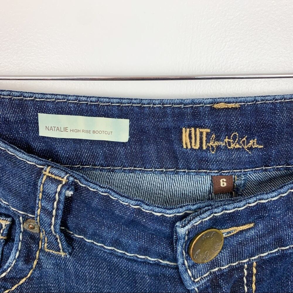 Kut from the Kloth Natalie Dark Wash High Rise Contrast Bootcut Jeans Size 6 - Picture 10 of 14